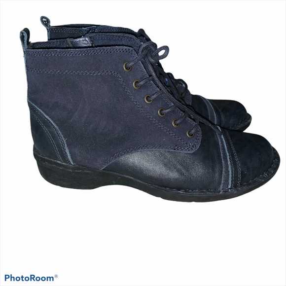 clarks navy blue ankle boots